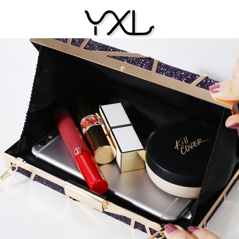Dinner Hollow Banquet Simple Black Clutch Evening Bags