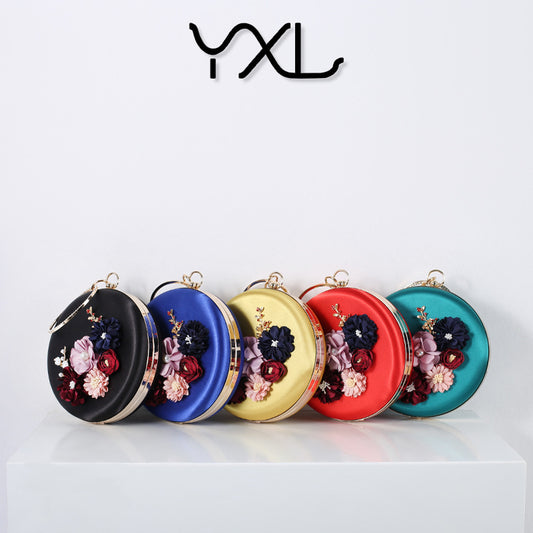 Fashion Flower Dinner Round Hand-held Handmade Evening Bags