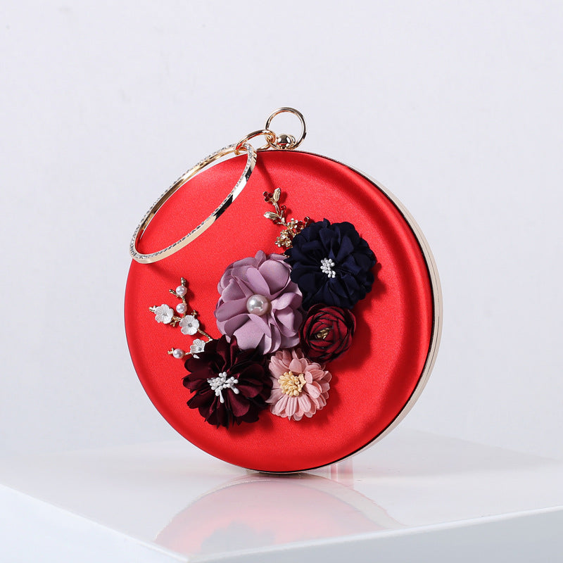 Fashion Flower Dinner Round Hand-held Handmade Evening Bags