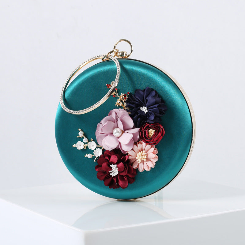 Fashion Flower Dinner Round Hand-held Handmade Evening Bags