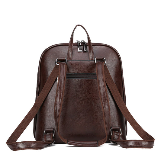Women's Soft Leather Korean Fashion Retro Shaped Backpacks