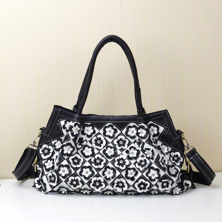Women's Fashion Genuine Leather Personalized Design Colorful Women's Handbag