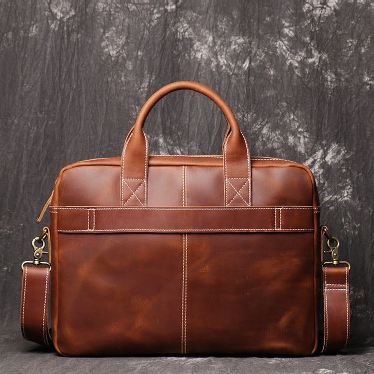 Women's & Men's Leather For Crazy Horse Large Capacity Men's Briefcases