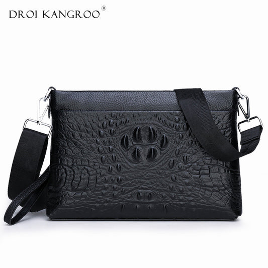 Top Layer Cowhide Leather Clutch Envelope Men's Shoulder Bags
