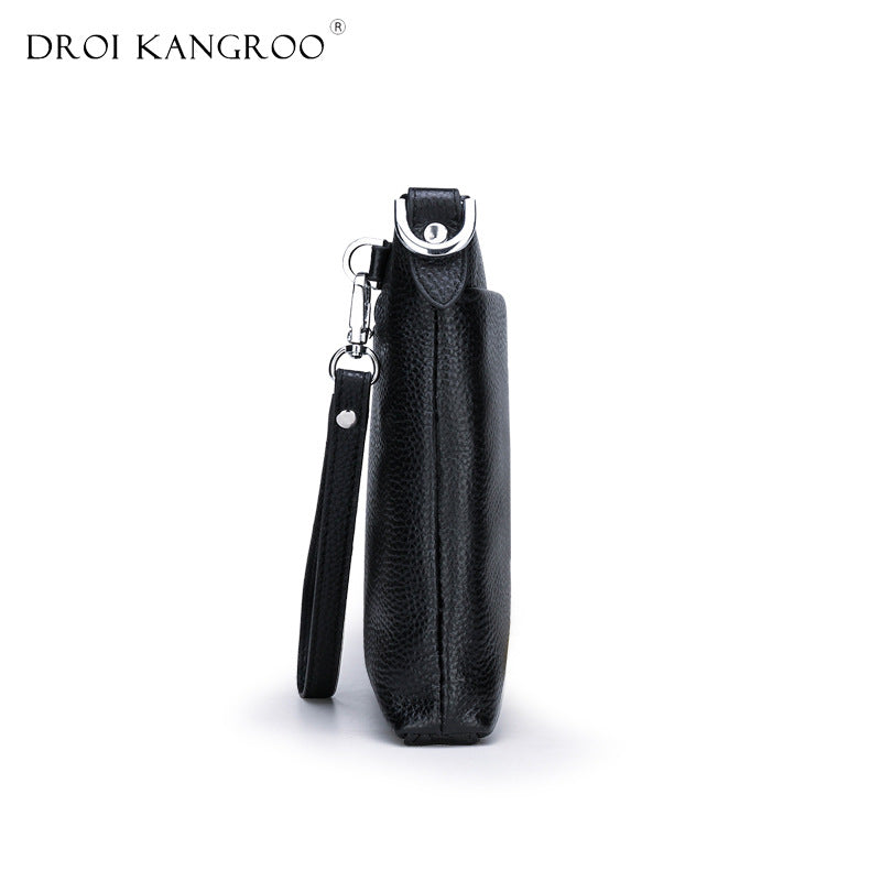 Top Layer Cowhide Leather Clutch Envelope Men's Shoulder Bags