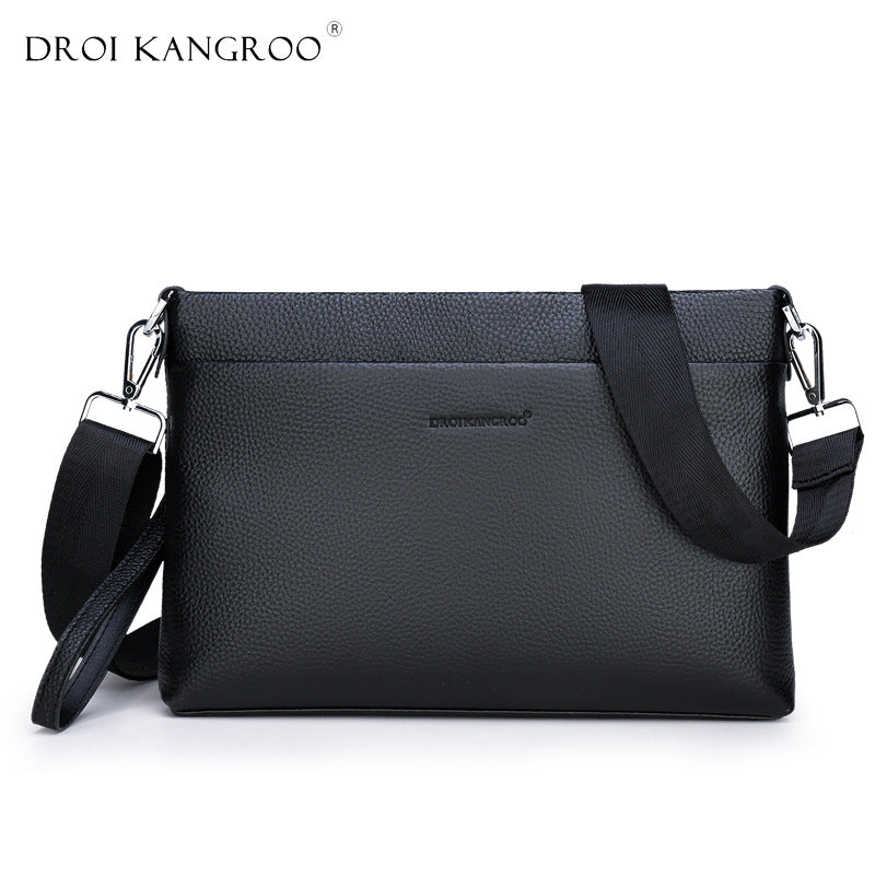 Top Layer Cowhide Leather Clutch Envelope Men's Shoulder Bags