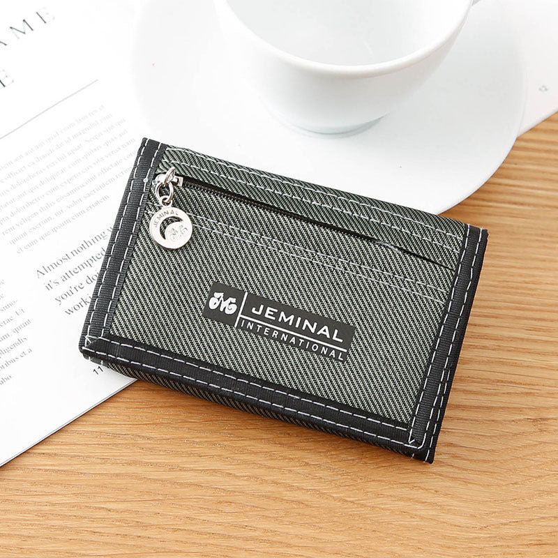 Men's Korean Cloth Off Short Style Canvas Folding Men's Wallet