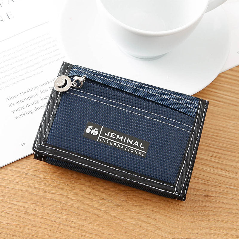 Men's Korean Cloth Off Short Style Canvas Folding Men's Wallet