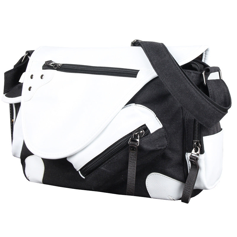 Classy Men's Graceful Korean Canvas Green Men's Shoulder Bags