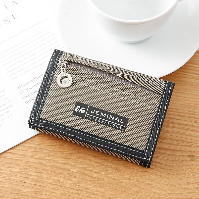 Men's Korean Cloth Off Short Style Canvas Folding Men's Wallet