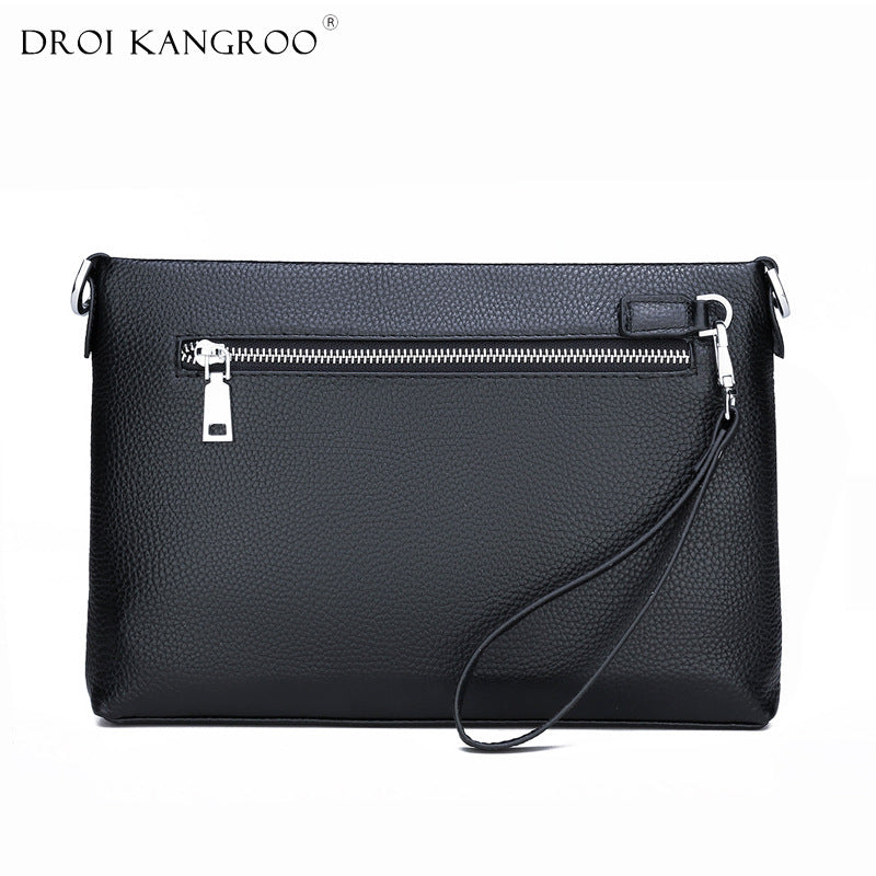 Top Layer Cowhide Leather Clutch Envelope Men's Shoulder Bags