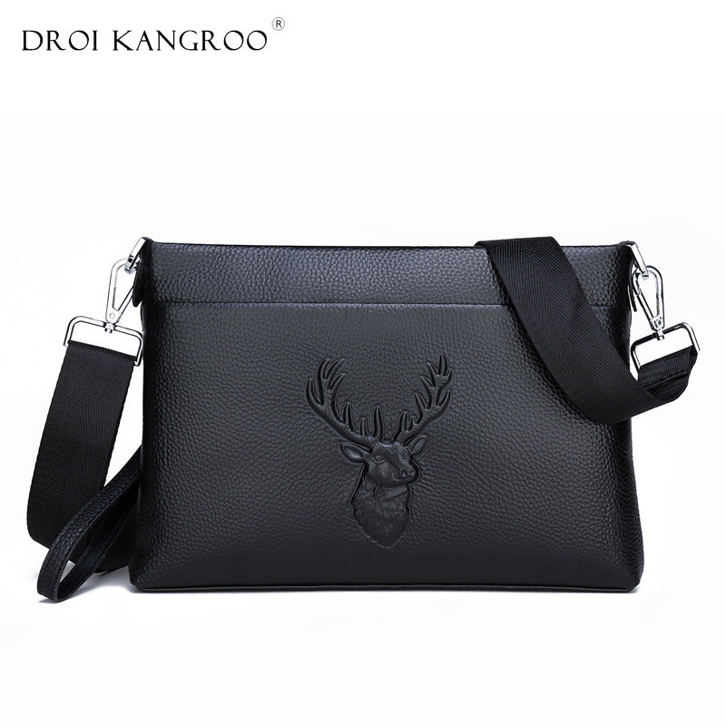 Top Layer Cowhide Leather Clutch Envelope Men's Shoulder Bags