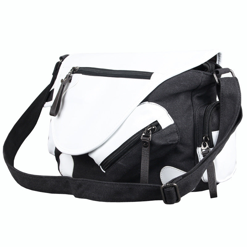 Classy Men's Graceful Korean Canvas Green Men's Shoulder Bags