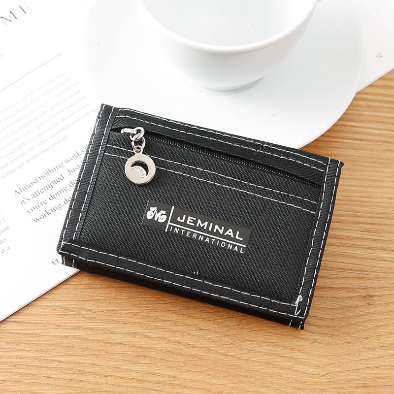 Men's Korean Cloth Off Short Style Canvas Folding Men's Wallet