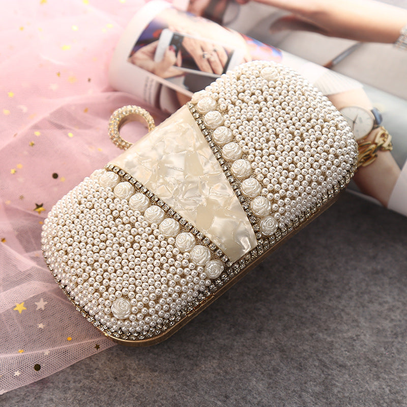 Fashionable Elegant Fabulous Pearl Dinner Glossy Bright Feel Evening Bags