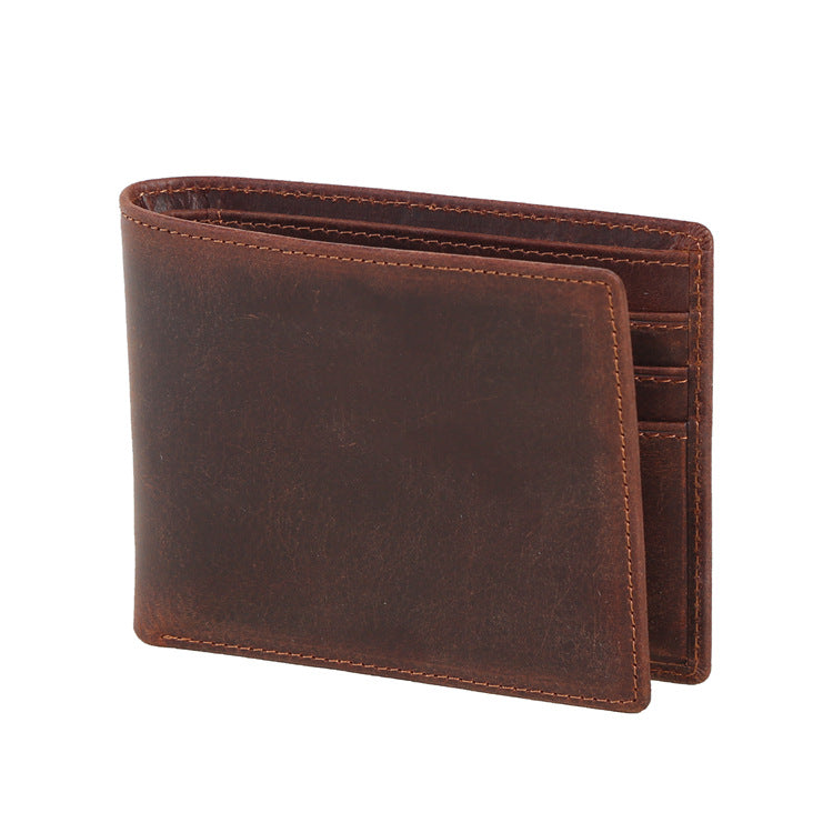 Men's First Layer Crazy Horse Cowhide Vintage Men's Wallets