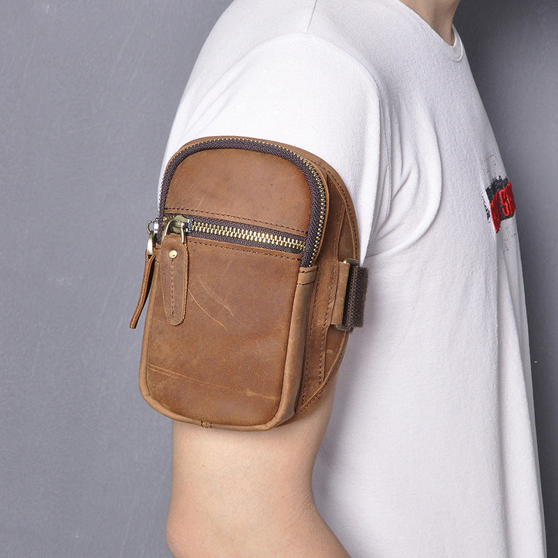 Men's Top Layer Crazy Horse Skin Retro Men's Chest Bags