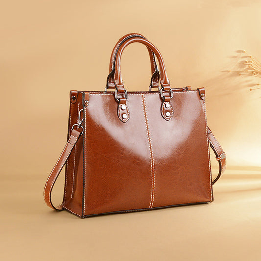 Women's Summer Retro Leather Solid Color Shoulder Bags