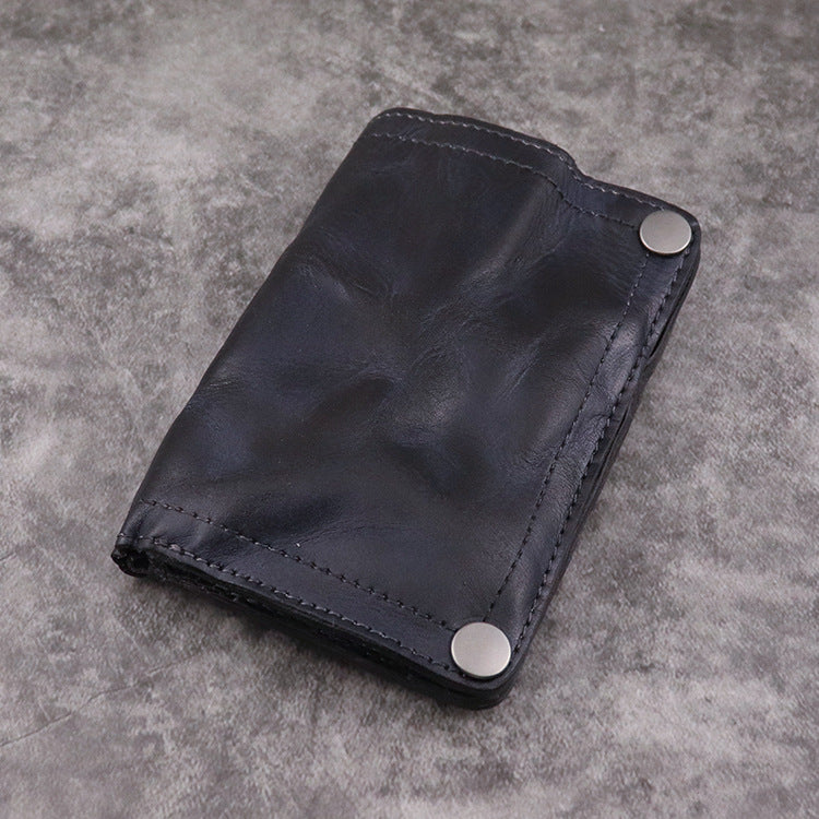Men's Handmade Vertical Multiple Slots Distressed Pleated Men's Wallets