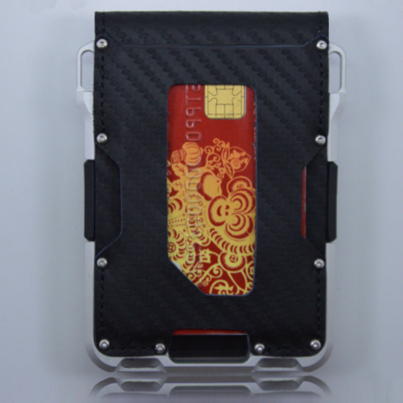 Men's Metal Aluminum Alloy Multifunctional Leather Credit Card Holder