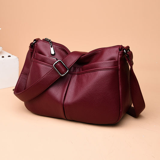 Women's Soft Leather Mother Big Generous Crossbody Bags