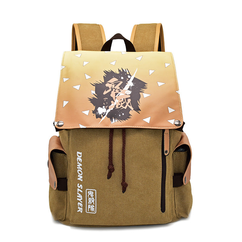 No Anime Beans Canvas Printed Trade Backpacks