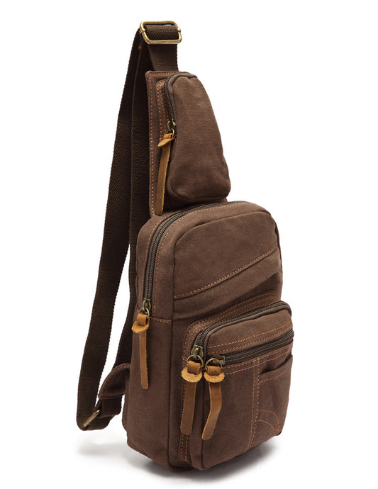 Flying Cloth High-grade Washed Canvas Fan Men's Chest Bags
