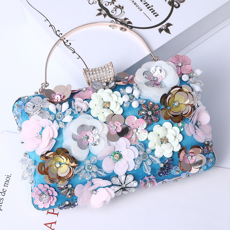 Women's Handmade Flower Dinner Party Clutch Bride Evening Bags