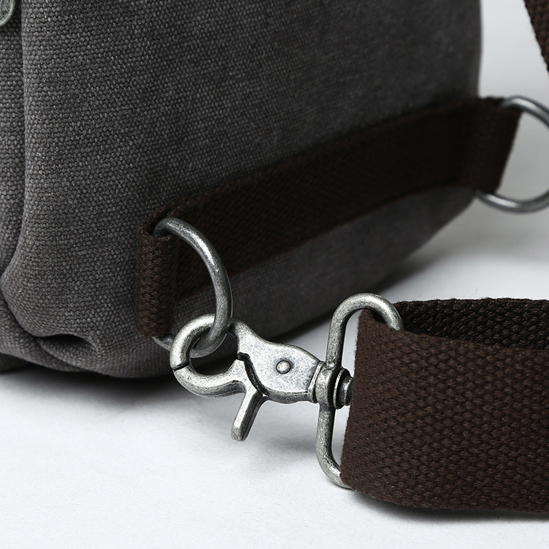 Men's Durable Trendy Canvas Retro Simple Men's Chest Bags