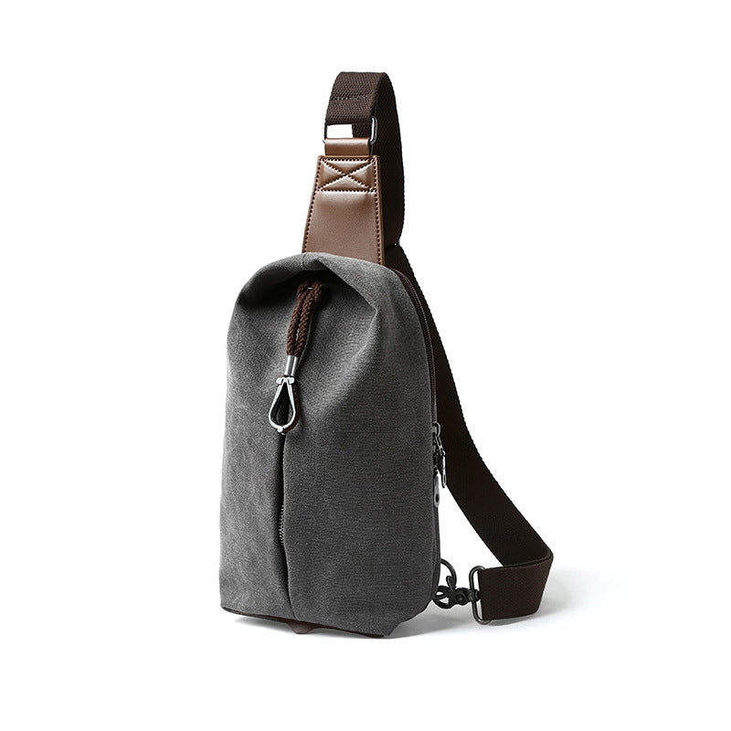 Men's Durable Trendy Canvas Retro Simple Men's Chest Bags