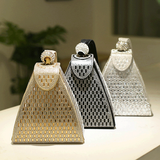 Beautiful Rhinestone Diamond Dinner Personalized Triangle Evening Bags