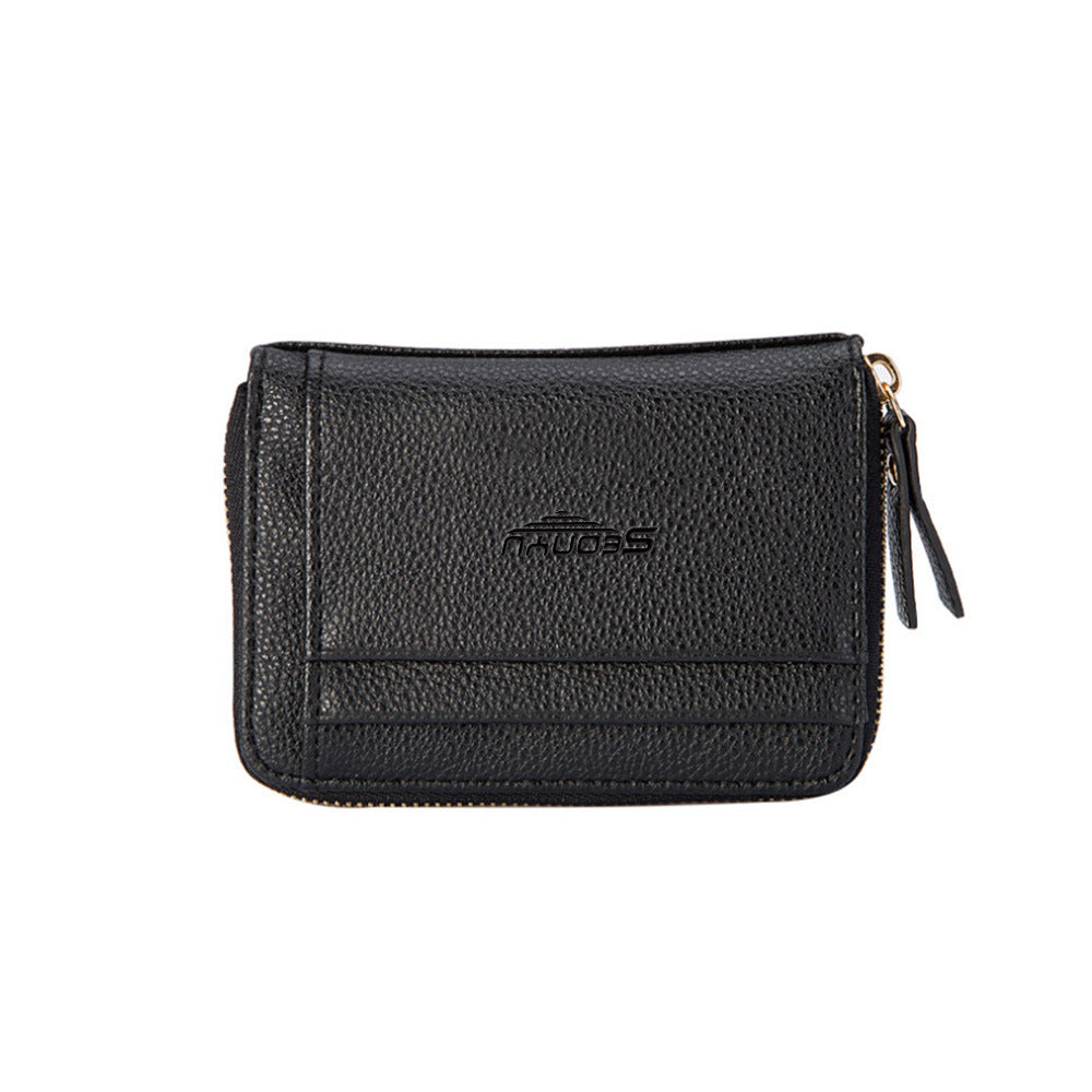 Men's Zipper Multiple Slots Large Capacity Business Portable Card Holder