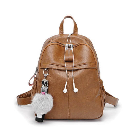 Women's Cattle Leather Trendy Genuine Large Capacity Backpacks