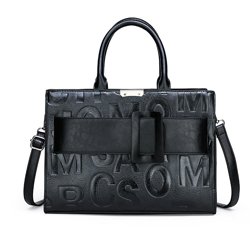 Women's Fashion Letter Pattern Portable Embossed Handbags