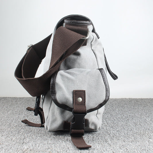 Classic Men's Cool Trend Canvas College Shoulder Bags