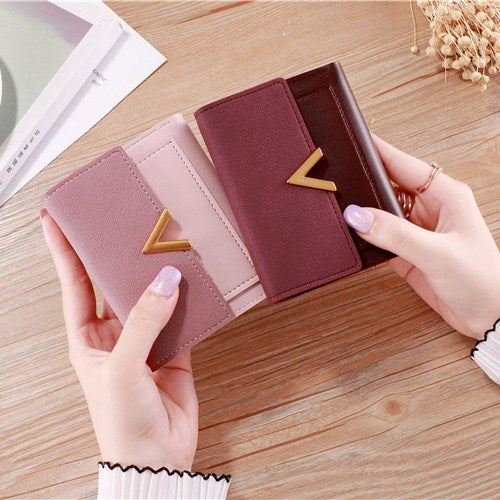 Women's Style Tri Fold Short Vintage Simple Card Holder