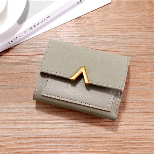 Women's Style Tri Fold Short Vintage Simple Card Holder