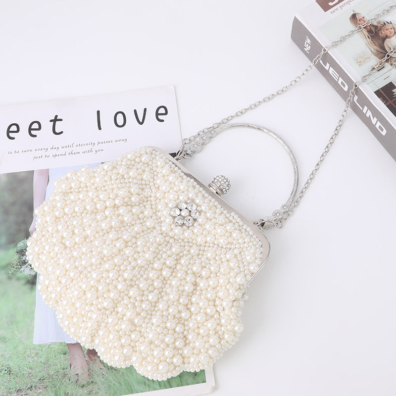 Fashionable Elegant Shell Pearl Dinner Large Evening Bags