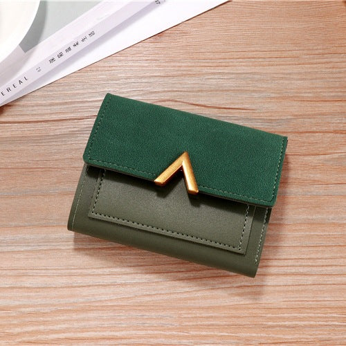 Women's Style Tri Fold Short Vintage Simple Card Holder