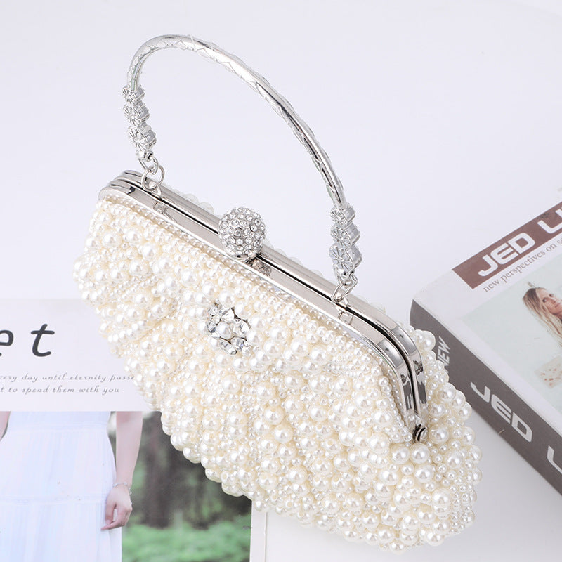 Fashionable Elegant Shell Pearl Dinner Large Evening Bags