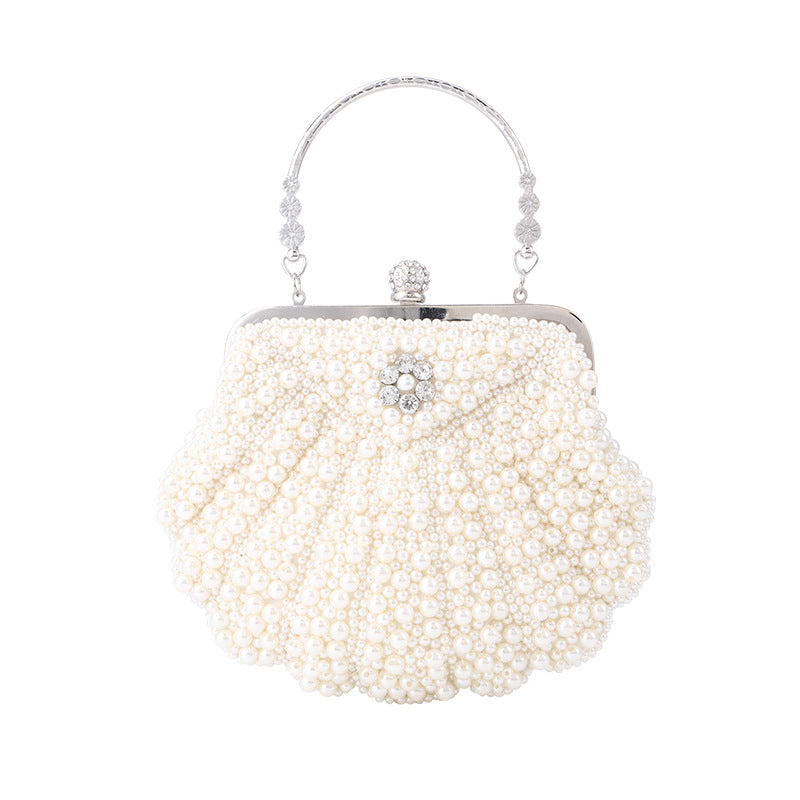 Fashionable Elegant Shell Pearl Dinner Large Evening Bags