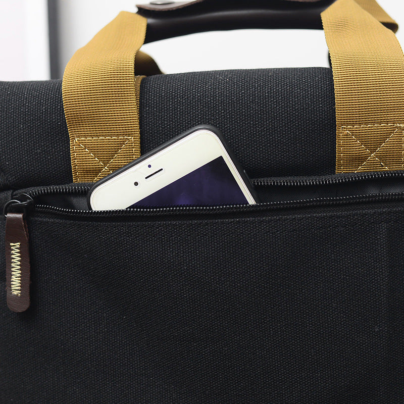 Slouchy Stylish Black Canvas Fishing Lamp Bags