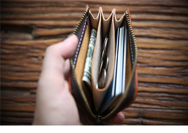 Men's Italy Leather First Layer Short Cowhide Coin Purses