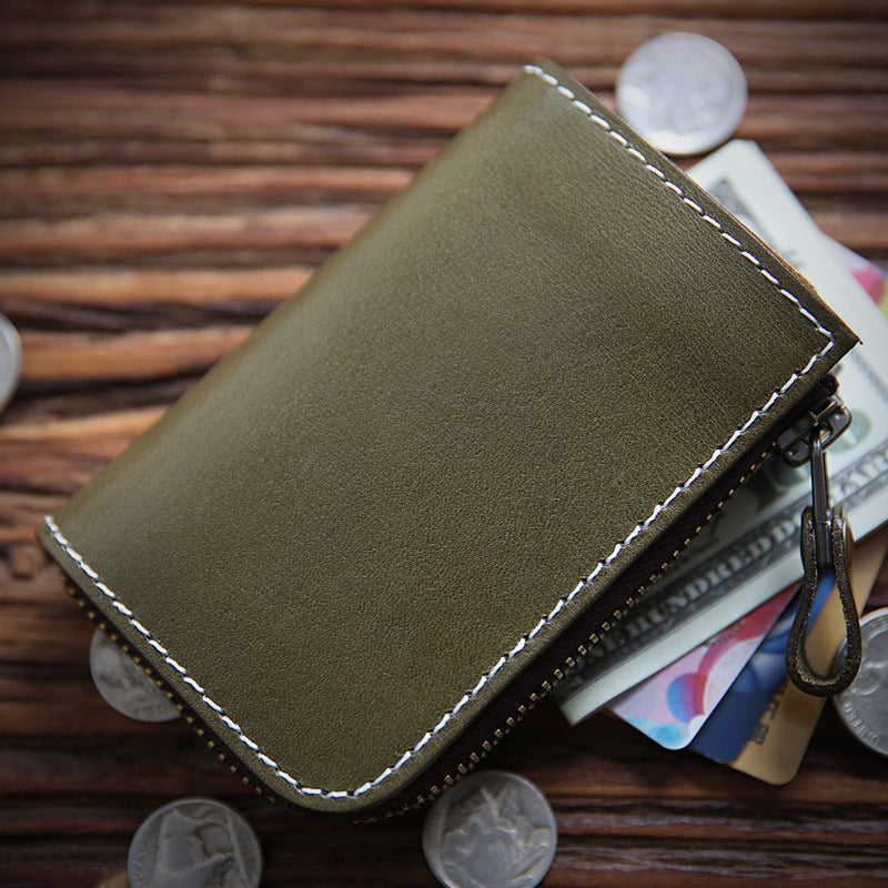 Men's Italy Leather First Layer Short Cowhide Coin Purses