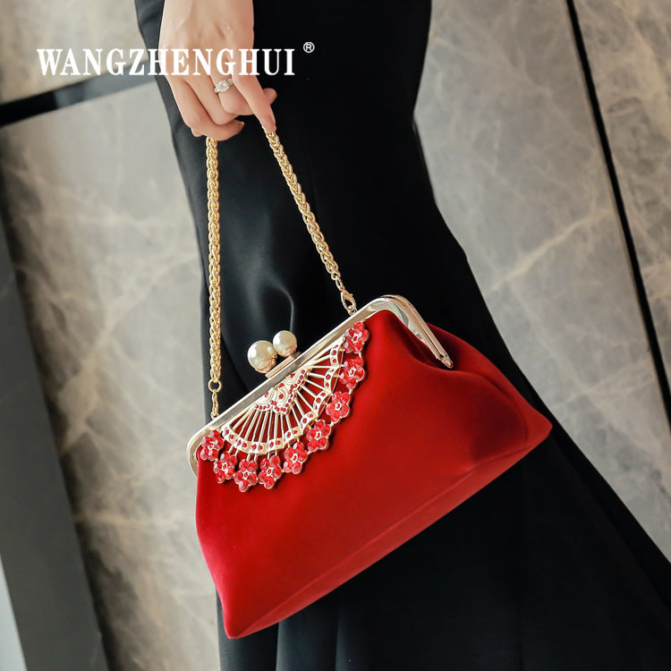 Women's Fashion Diamond Cheongsam Match Chain One Evening Bags