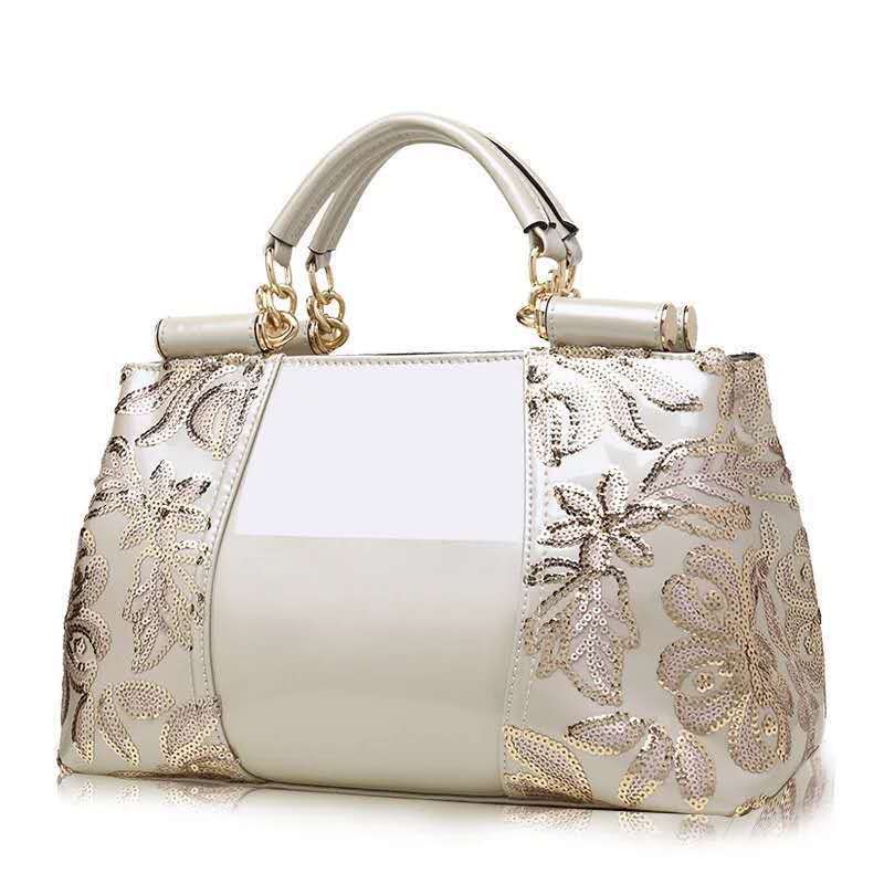 Women's Fashion Patent Leather Mother's Bright Elegant Handbags