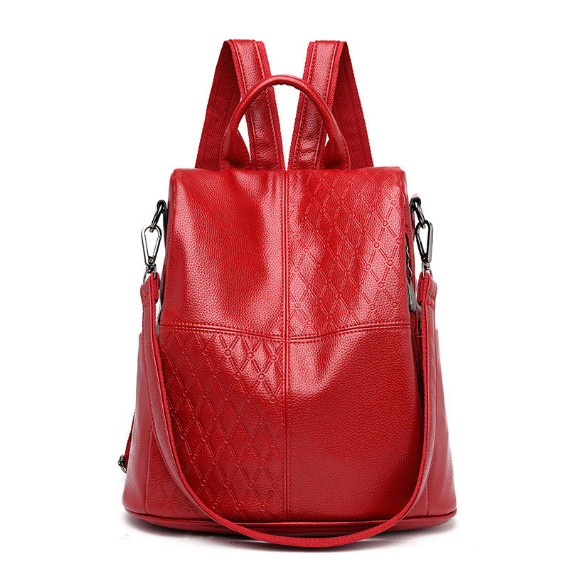 Large Capacity Female Spring Soft Leather Backpacks