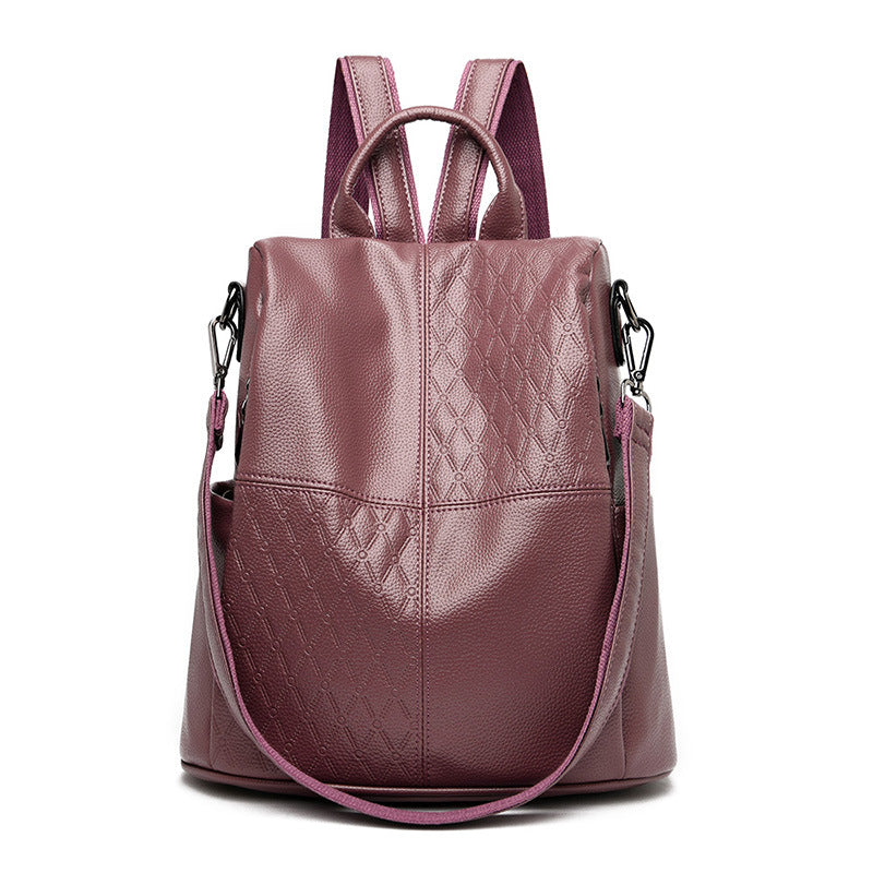 Large Capacity Female Spring Soft Leather Backpacks