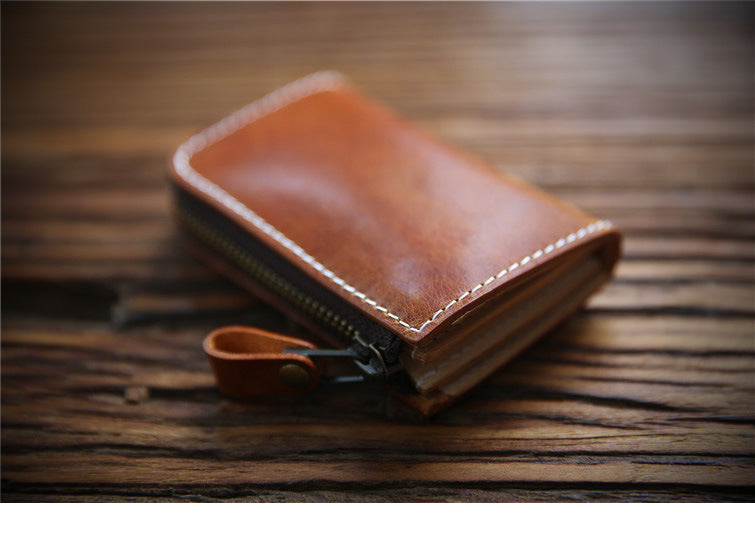 Men's Italy Leather First Layer Short Cowhide Coin Purses