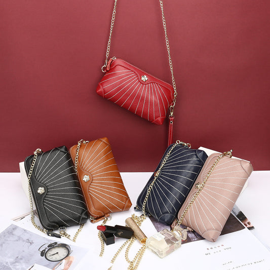 Women's Design Sewing Thread Long Wrist Clutch Shoulder Bags